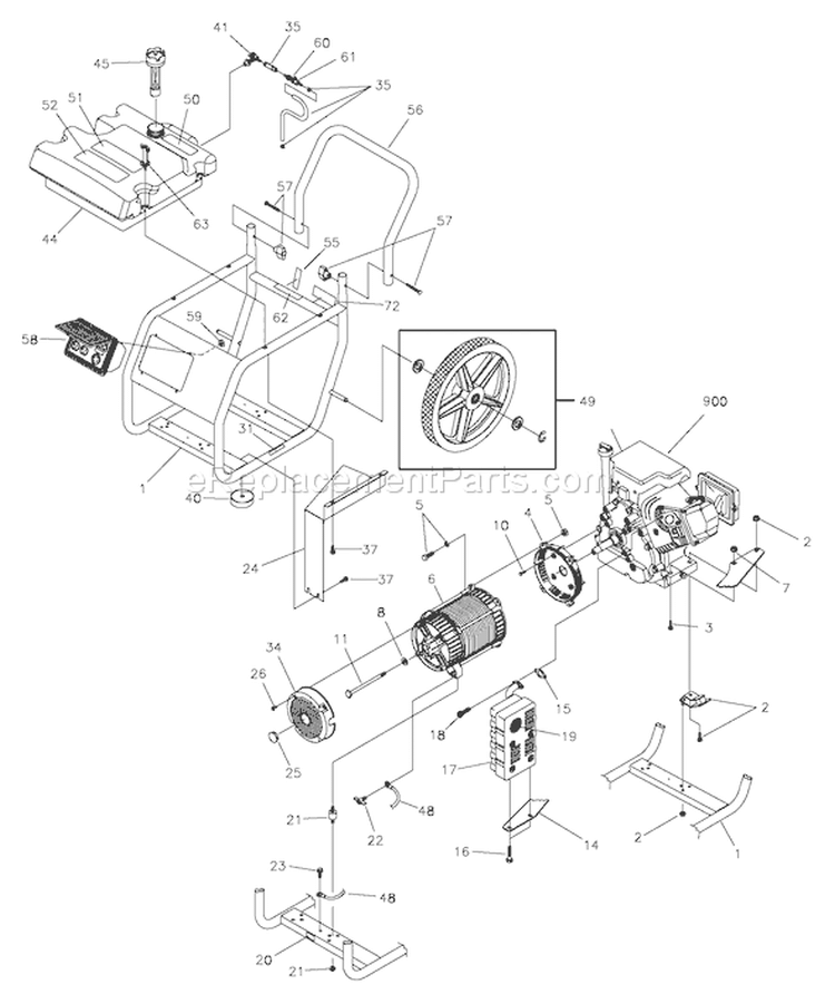 Page C Diagram and Parts List for 1646-5  Briggs and Stratton Generator